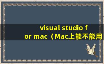 visual studio for mac（Mac上能不能用visual studio）
